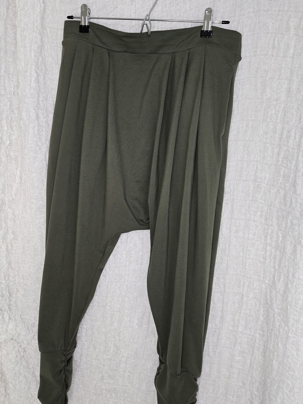 2 Pair Of Lucy Harem Yoga Pants; Olive Green & Black